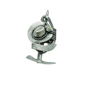 Vintage Swiss Alpine Brooch Pin Pewter Ice Axe Eidelweiss Hat and Rope Mountaine